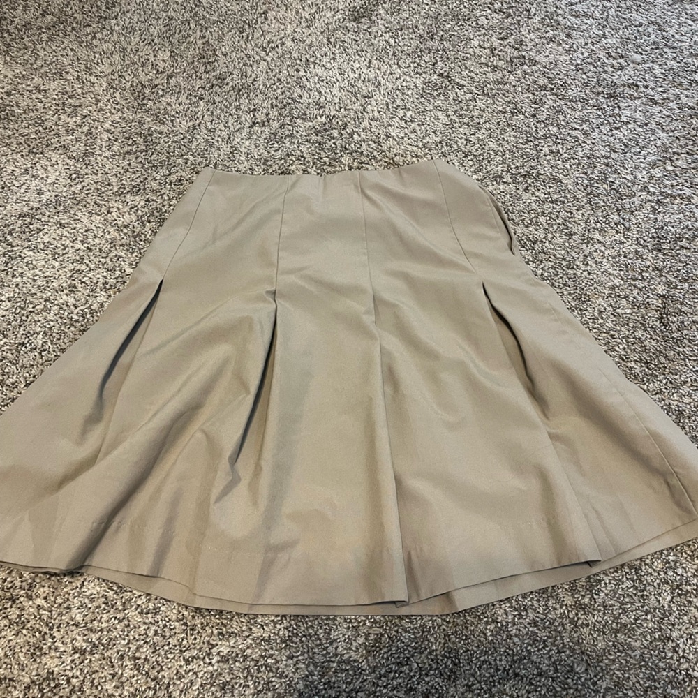 Tan Pleated Skirt